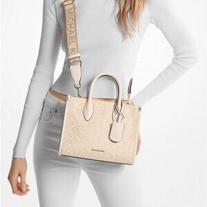 Michael Kors Mirella Small Metallic Logo Jacquard Crossbody Bag